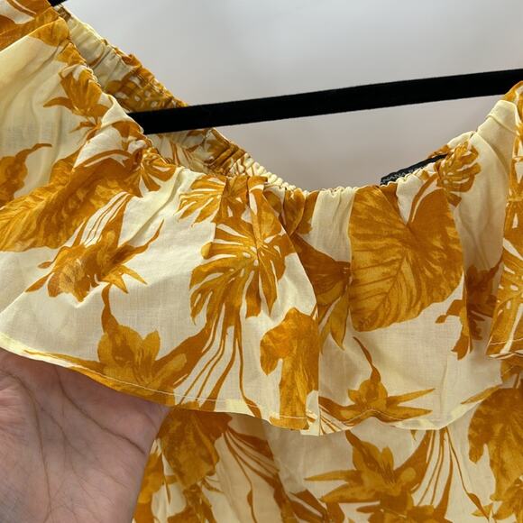 Banana Republic golden rays cropped off shoulder peasant top summer size XS - Picture 3 of 7